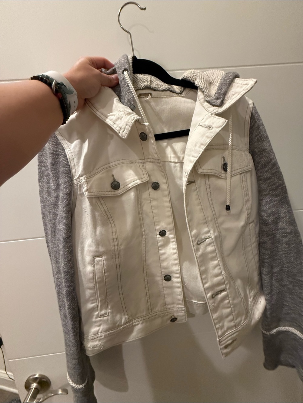 Free People Hooded Denim Jacket